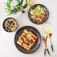 Vista 5 de LERATIO Ceramic Dinnerware Sets for 8,Stoneware Plates and Bowls Sets,Handmade Reactive Glaze Dishes Set,Chip Resistant and Scratch Resistant