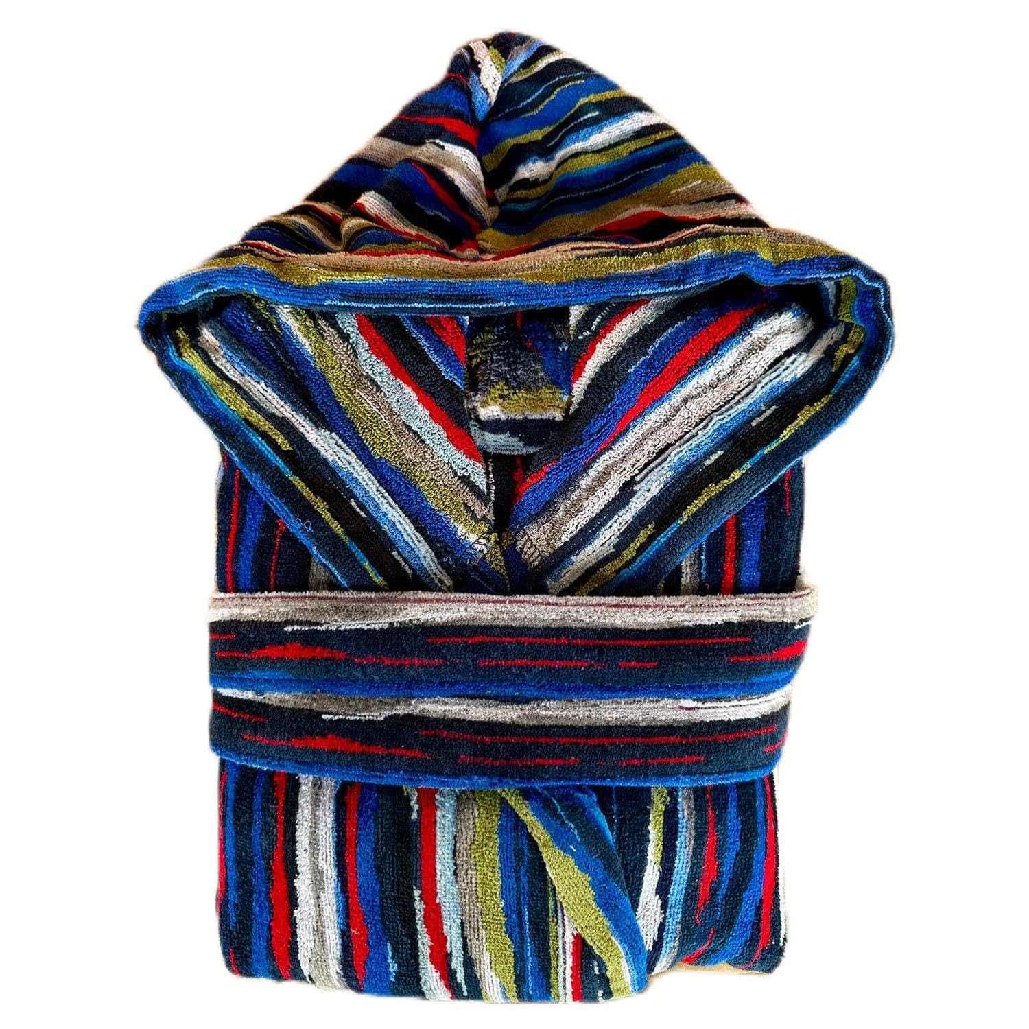 Accapatoio Uomo Donna Spugna Puro Cotone 100%, Accappatoio Unisex con Cappuccio Cinta e Tasche - Kuchen
