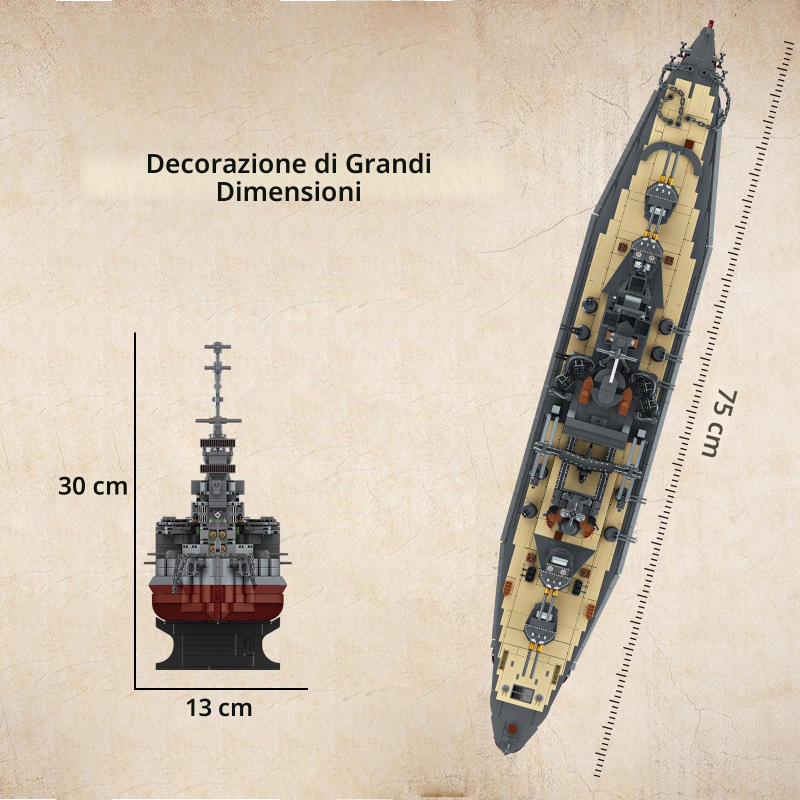 muuchuu Set da gioco militare con nave da guerra per adulti, set da modello, modello Queen Elizabeth, nave da guerra, ragazzi e ragazze, 14 + decorazioni regalo (2277 pezzi)