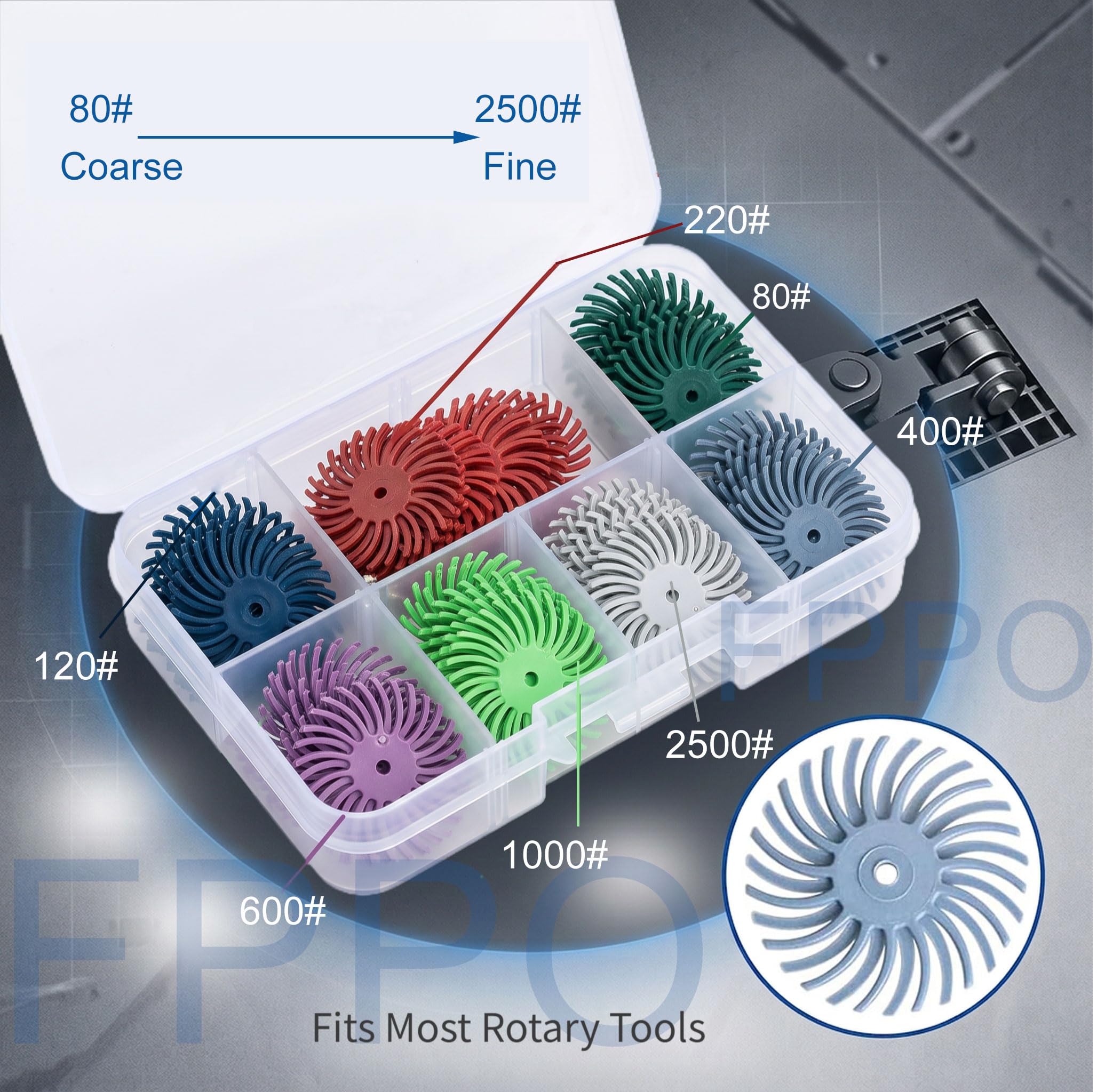 FPPO Bristle Disc Kit - Detail & Polish Jewelry, Wood & Metal -2
