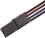 Canvas Web Belt | Cut to Fit Up to 52" | Flip-Top Matte Silver Nickel Buckle (Navy White)