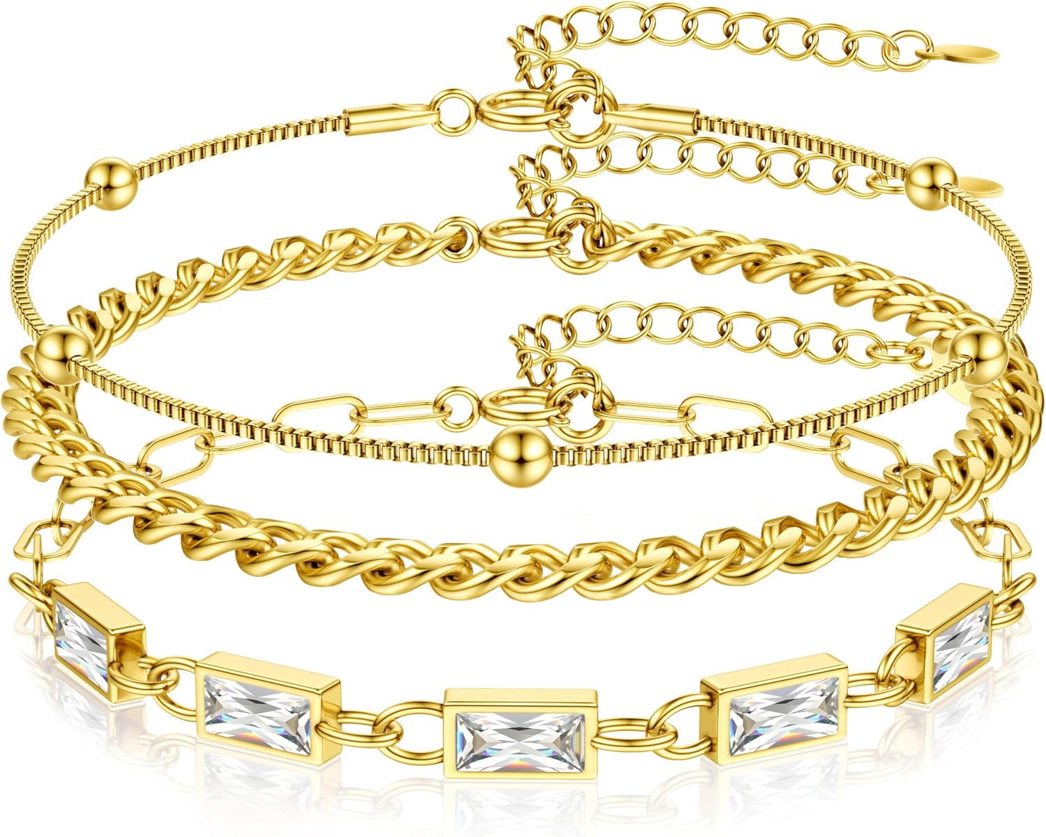 Set Bracciali Oro Per Donna – Elasticizzati, Pila, Non Ossidabili – Gioielli Moda 2025