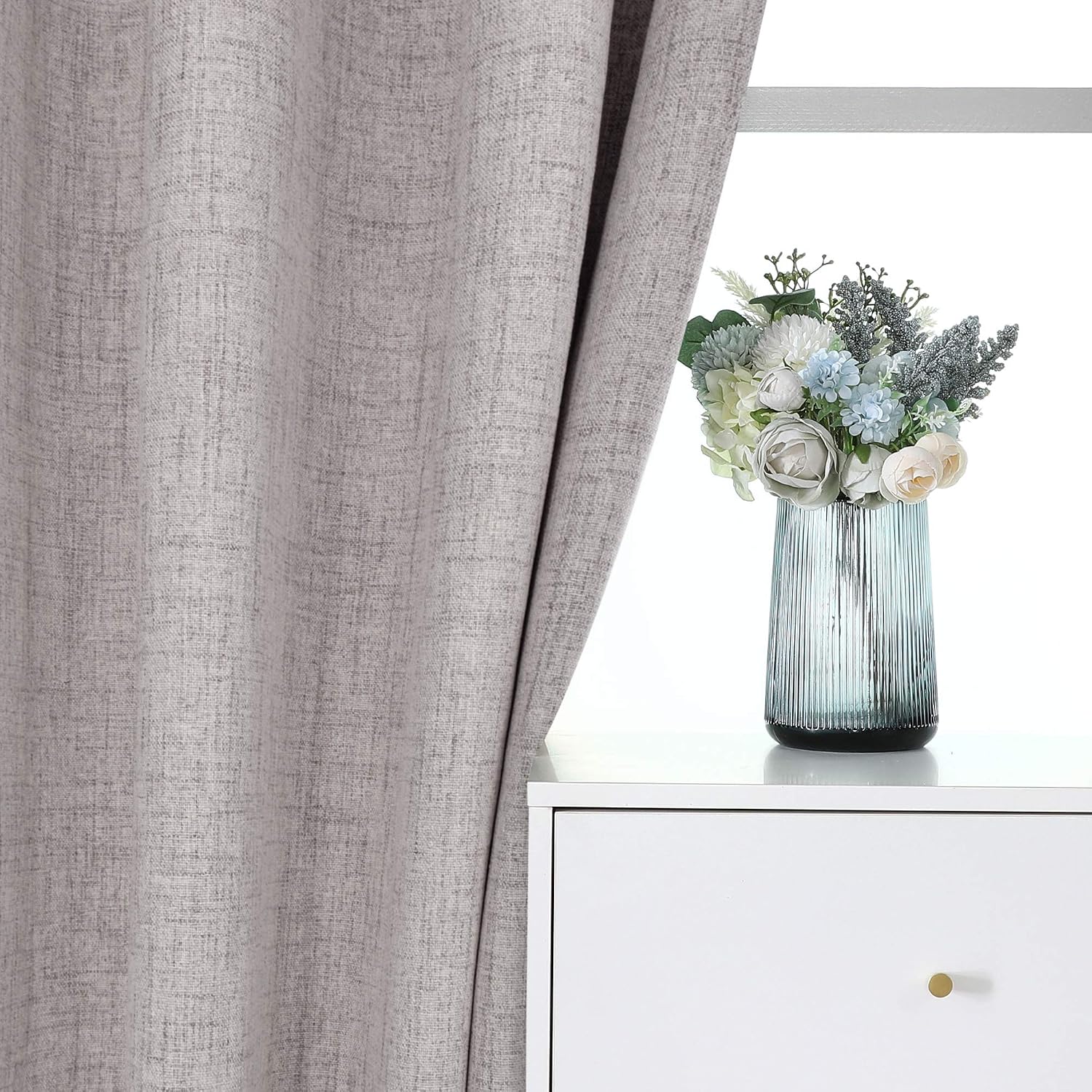 CUCRAF 100% Blackout Curtains Off White 90 Inch Drop 2 Panels Soft Texture Sun Blocking Thermal Eyelet Curtains for Bedroom Living Room 46 X 90 Inch - Image 3