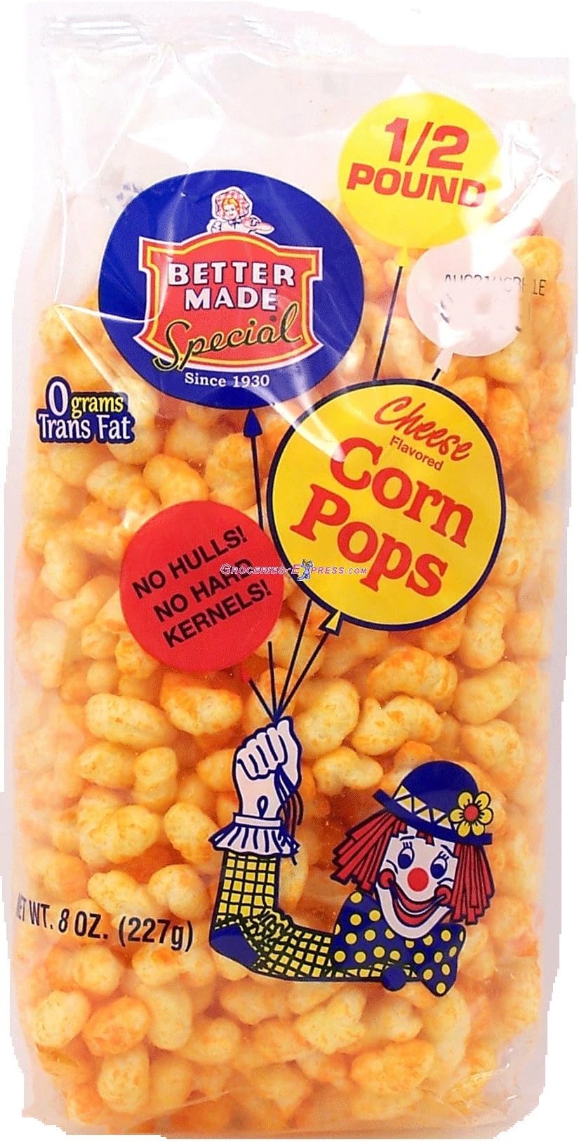 cheese flavored corn pops, 8-oz. bag