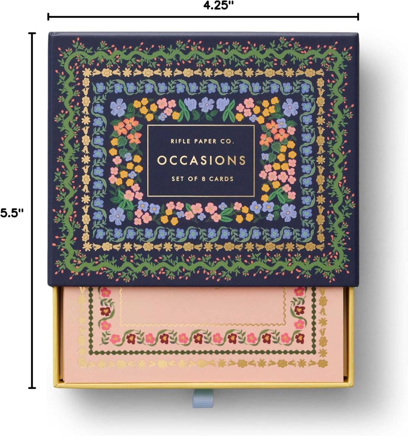 RIFLE PAPER CO. Wildwood Thank You Keepsake Card Boxed Set of 8, 4.25" L x 5.5" W Blank Interior Lets Your Thoughtful Handwritten Note Take Center Stage, Crafted in the USA