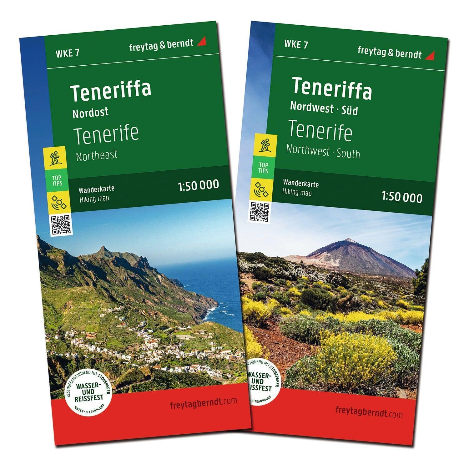 Tenerife Walking Map Set - 2 map set 1:50,000 scale water and tear resistant