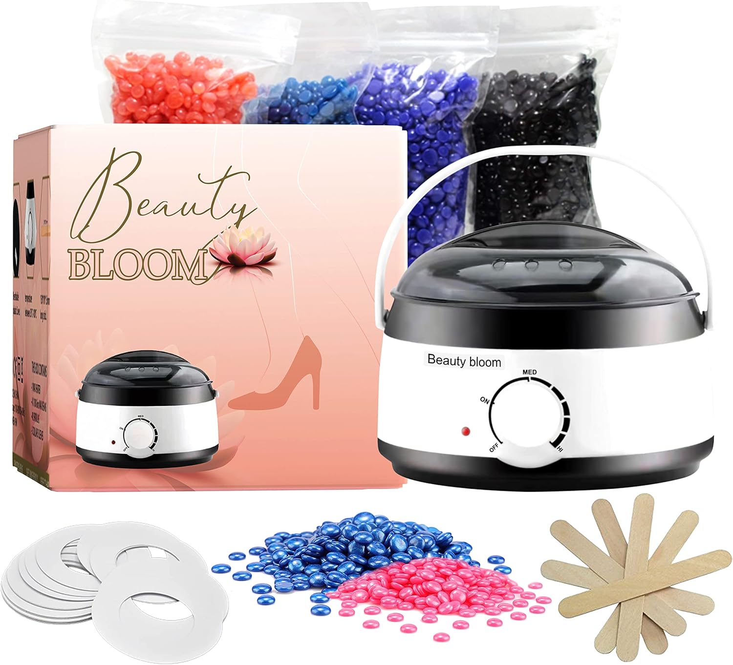 Beauty Bloom Waxing Kit UK Brand Full Body Wax Kit with Wax Pot, Wax
