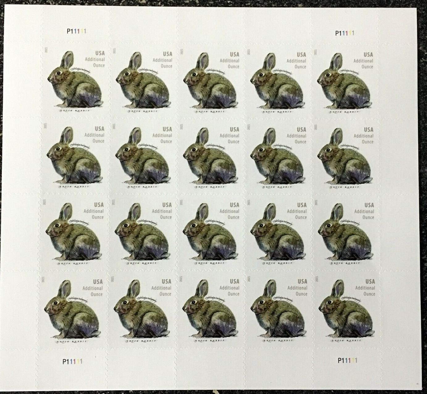 Brush Rabbit Design Additional Ounce Stamp Sheet