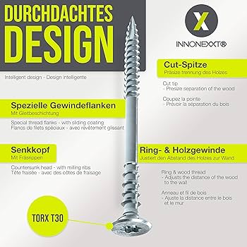 INNONEXXT® Premium śruba regulacyjna | 6 x 110 mm, T30