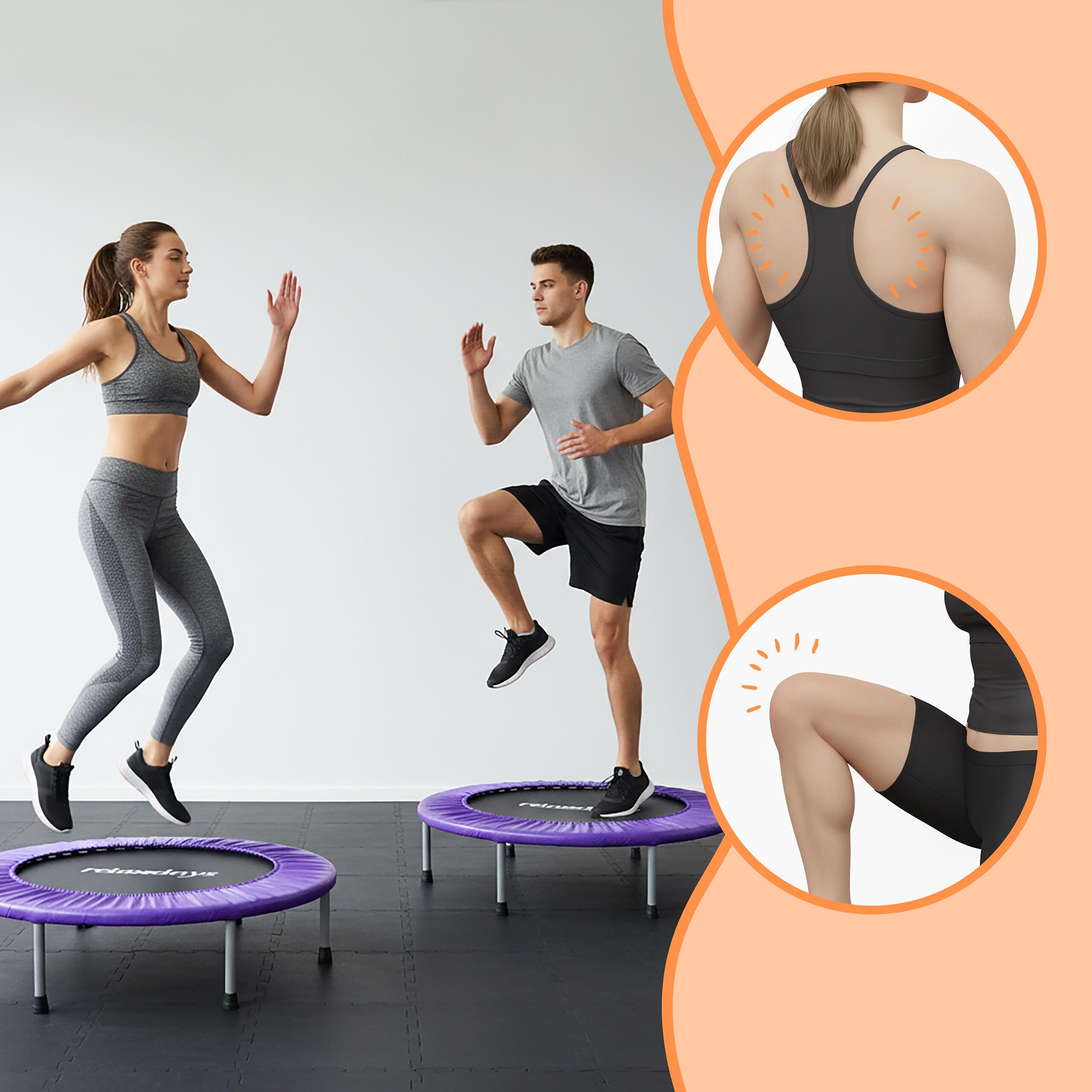 Relaxdays Trampoline d'intérieur Ø95 cm, Mini Trampoline Pliable jusqu'à 100 kg, Sport & Gymnastique, Choix de Couleurs
