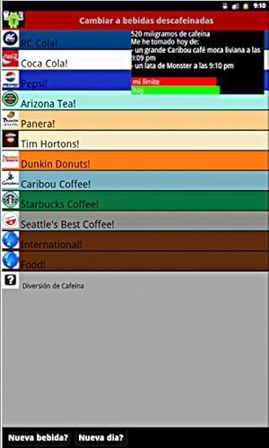 Caffeine Monitor for Adults (in Spanish)