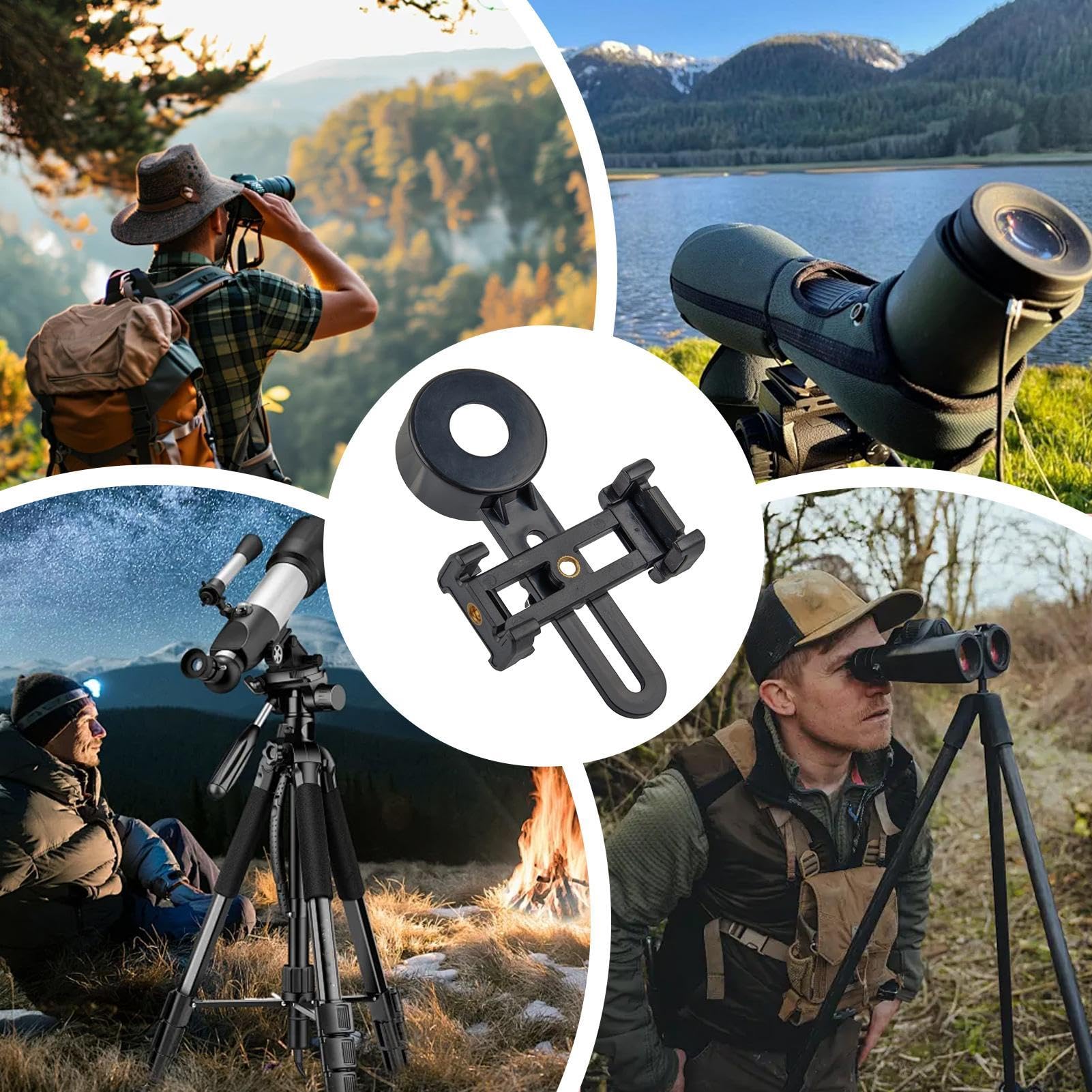 Adattatore universale smartphone fotografia, supporto cellulare compatibile binocolo e monoculare Parole chiave: supporto telefono binocolo, adattatore ottica fotografica