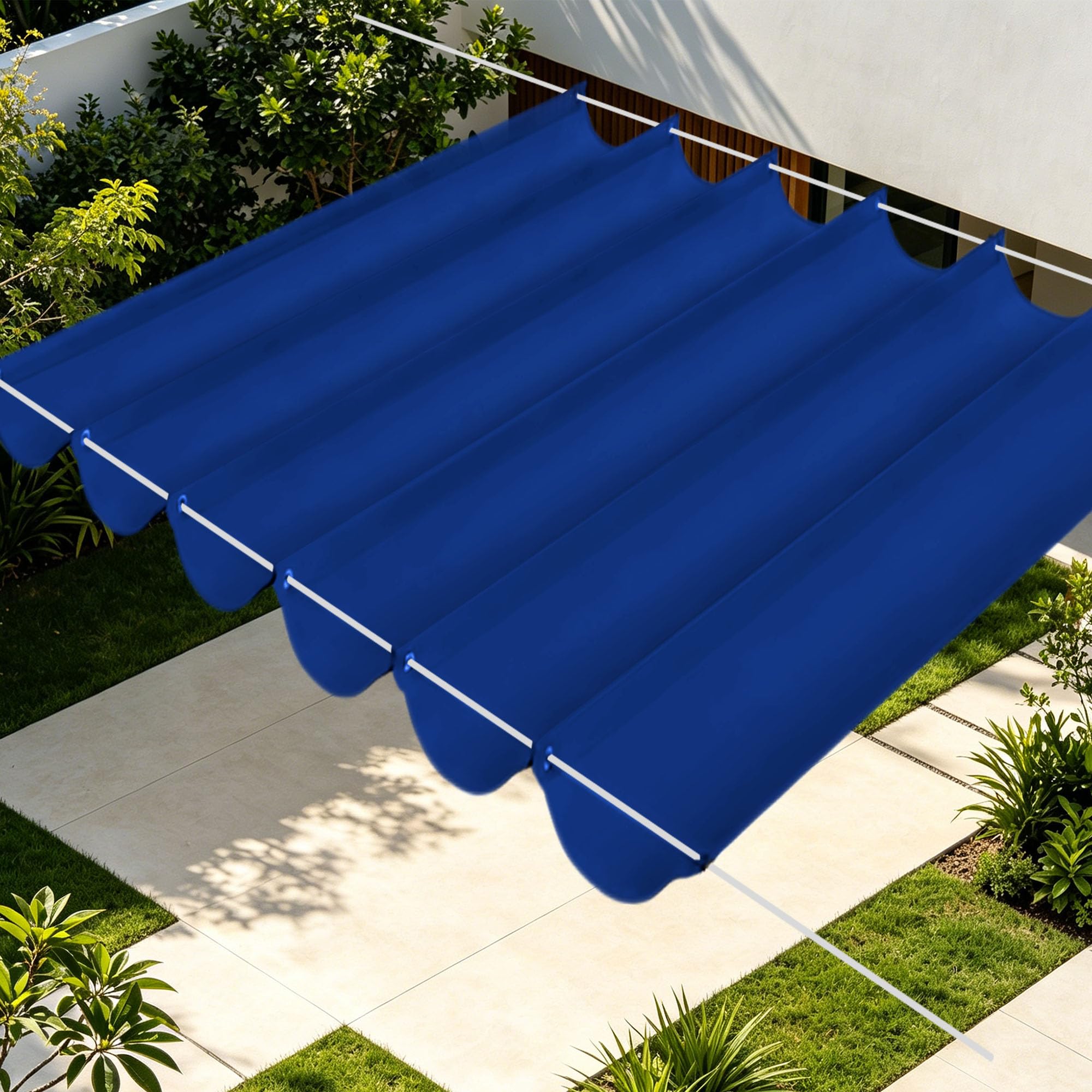 Voiles d'ombrage anti-UV avec oeillets et cordons de fixation stables