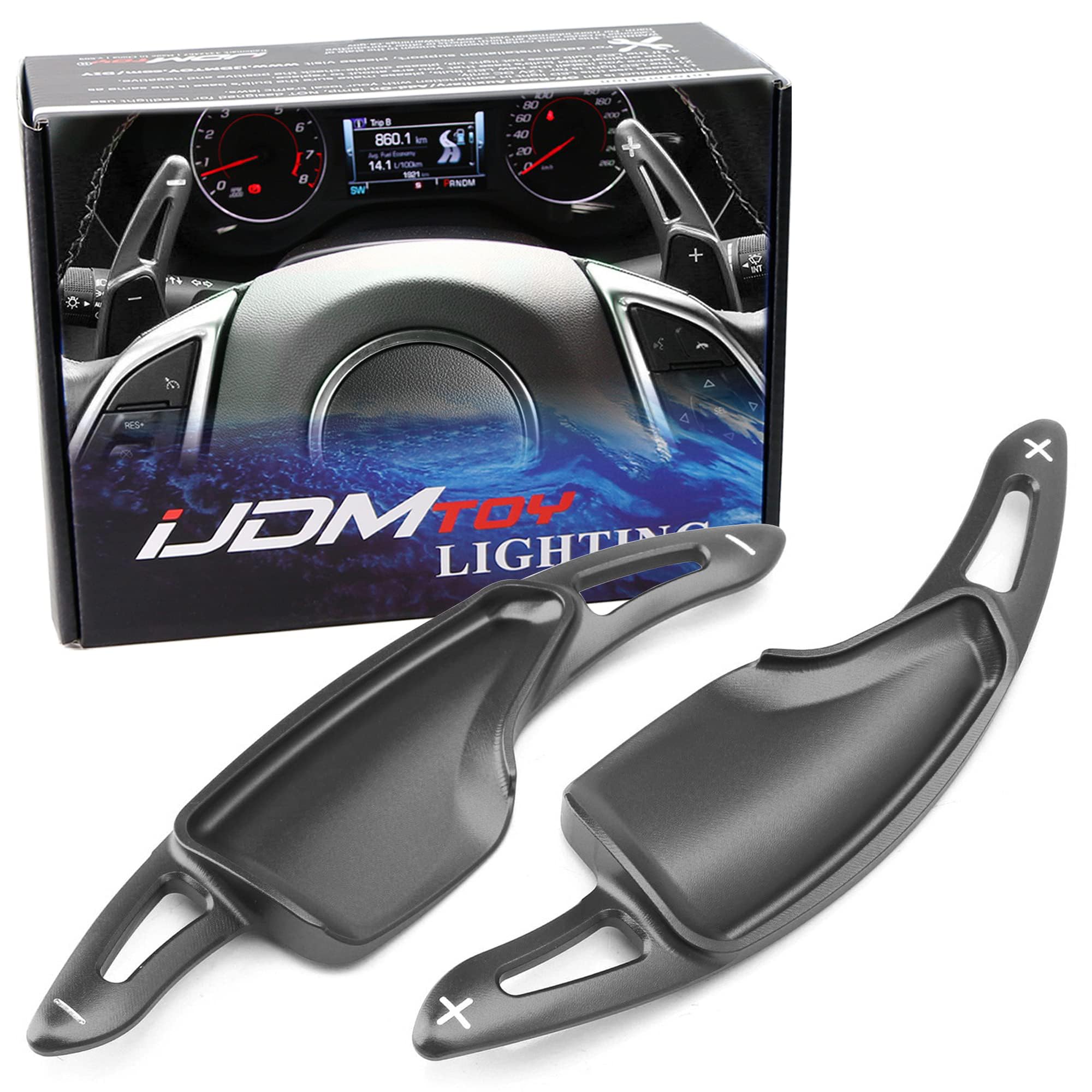 iJDMTOY Gun Metal Grey Billet Aluminum Paddle Extensions