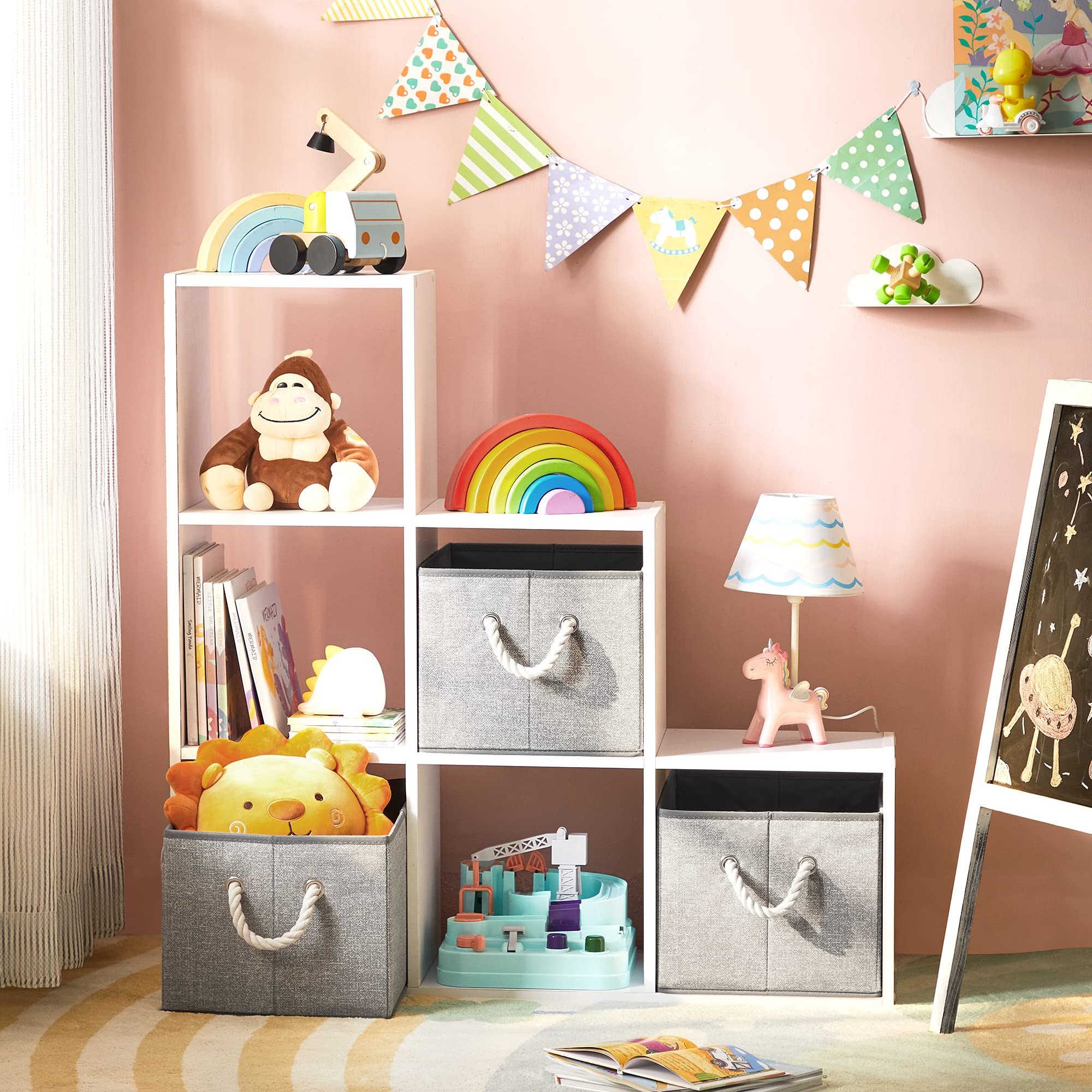 SONGMICS Caja Organizadora Plegable, Juego de 6, 40 x 30 x 25 cm