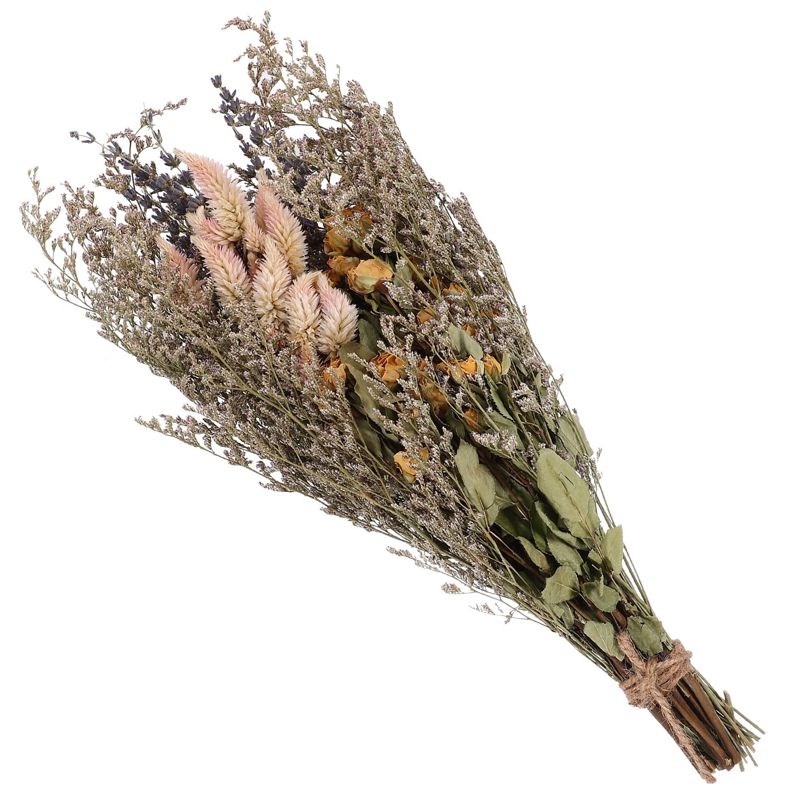 Holibanna Ramo Vintage de Rosas Secas y Lavanda para Decorar Jarrones, Accesorio Natural para Bodas y Decoración de Hogar, Manojo Ligero y Duradero