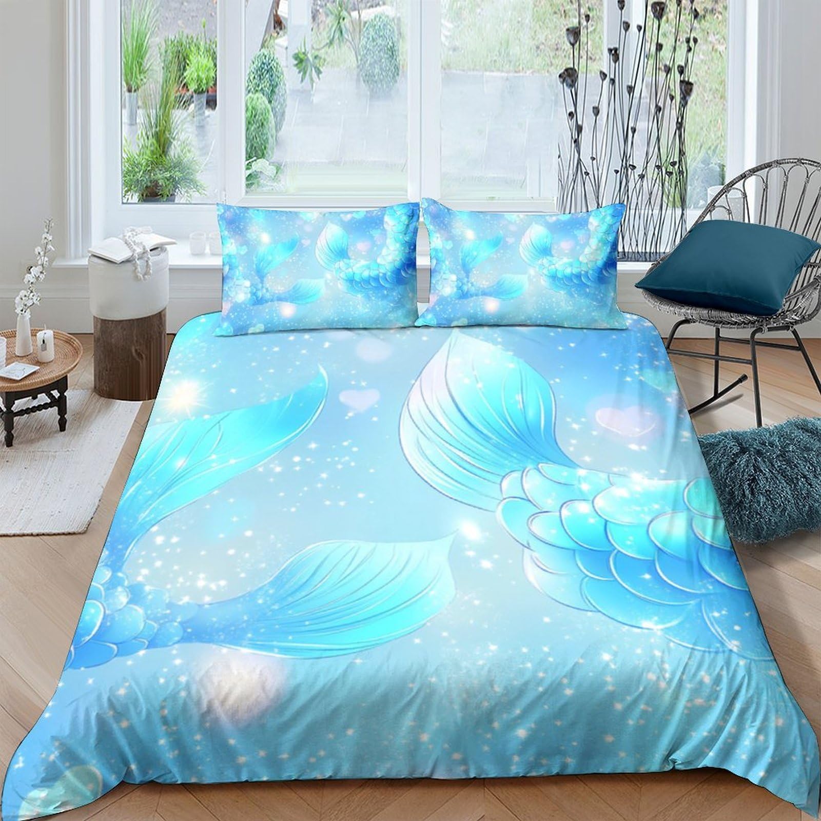 Ctjqhvkz Style-2 3D Printed Blue Bubble Dream Fitted Sheet Microfiber Soft Shimmer Fantasy Mattress Cover For Bedroom Dorm Decor Single（135X200cm）