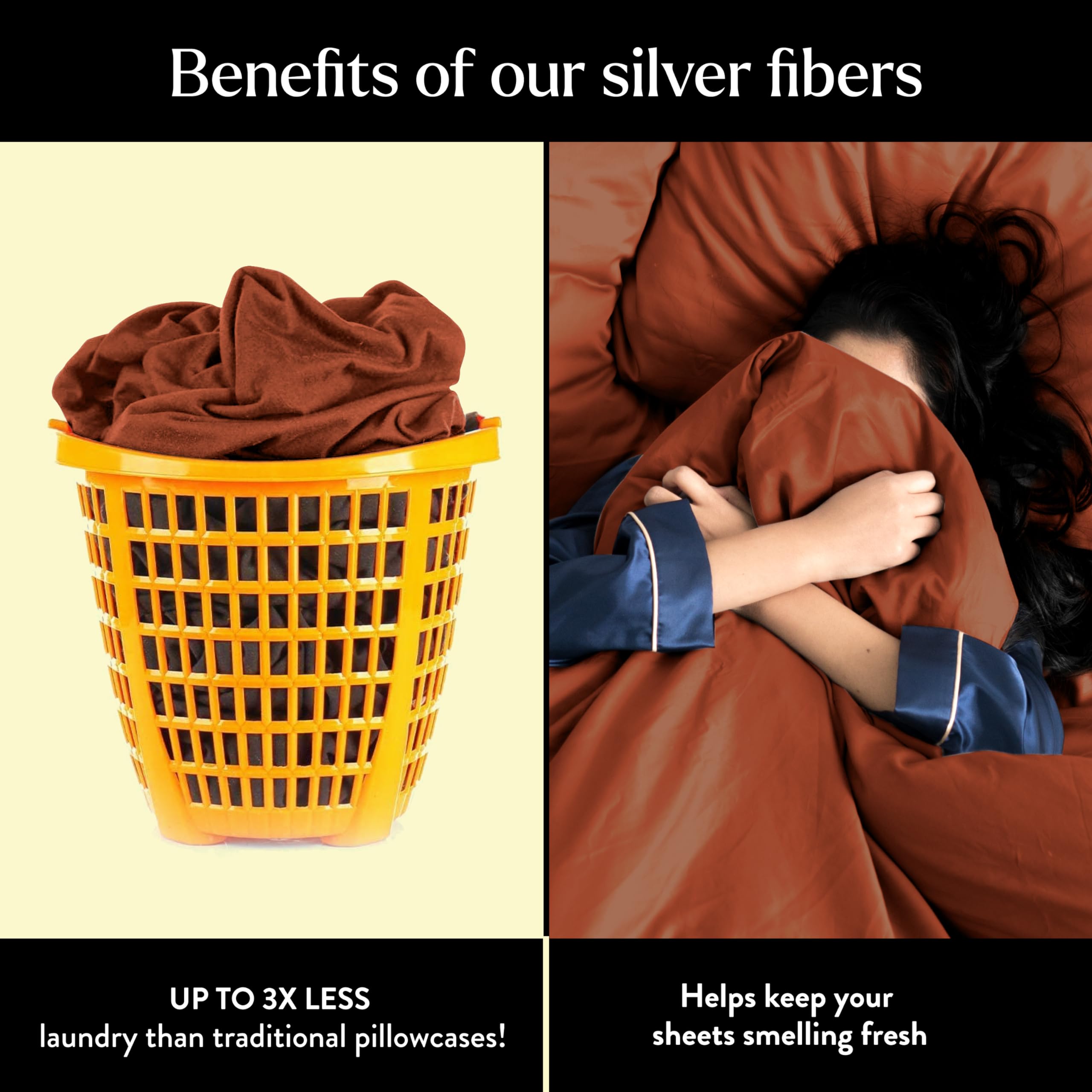 Miracle Made Cooling Pillow Case - 2 Pack Terracotta Pillow Cases King/Cali King - Clean & Cool Fabric - Silver Infused Pillowcase 300 Thread Count Breathable Protector for Sensitive Skin