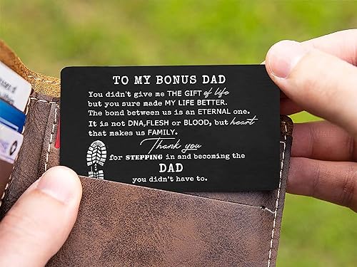 Miniatura 6 de Tarjeta de regalo para padrastros, regalo para padre padrastro de parte de los hijos e hijas, regalo para navidad, cumpleaños, boda para padrastros,