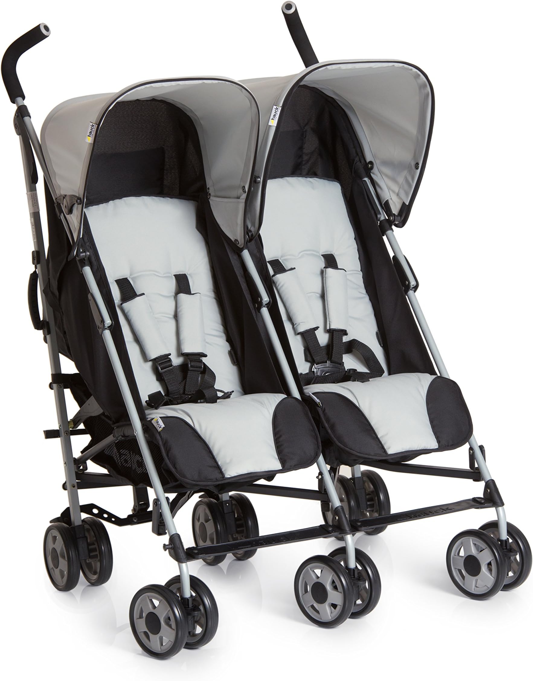 Hauck Turbo Duo, Side by Side Double Pushchair, 0M+ to 15 kg - Stone