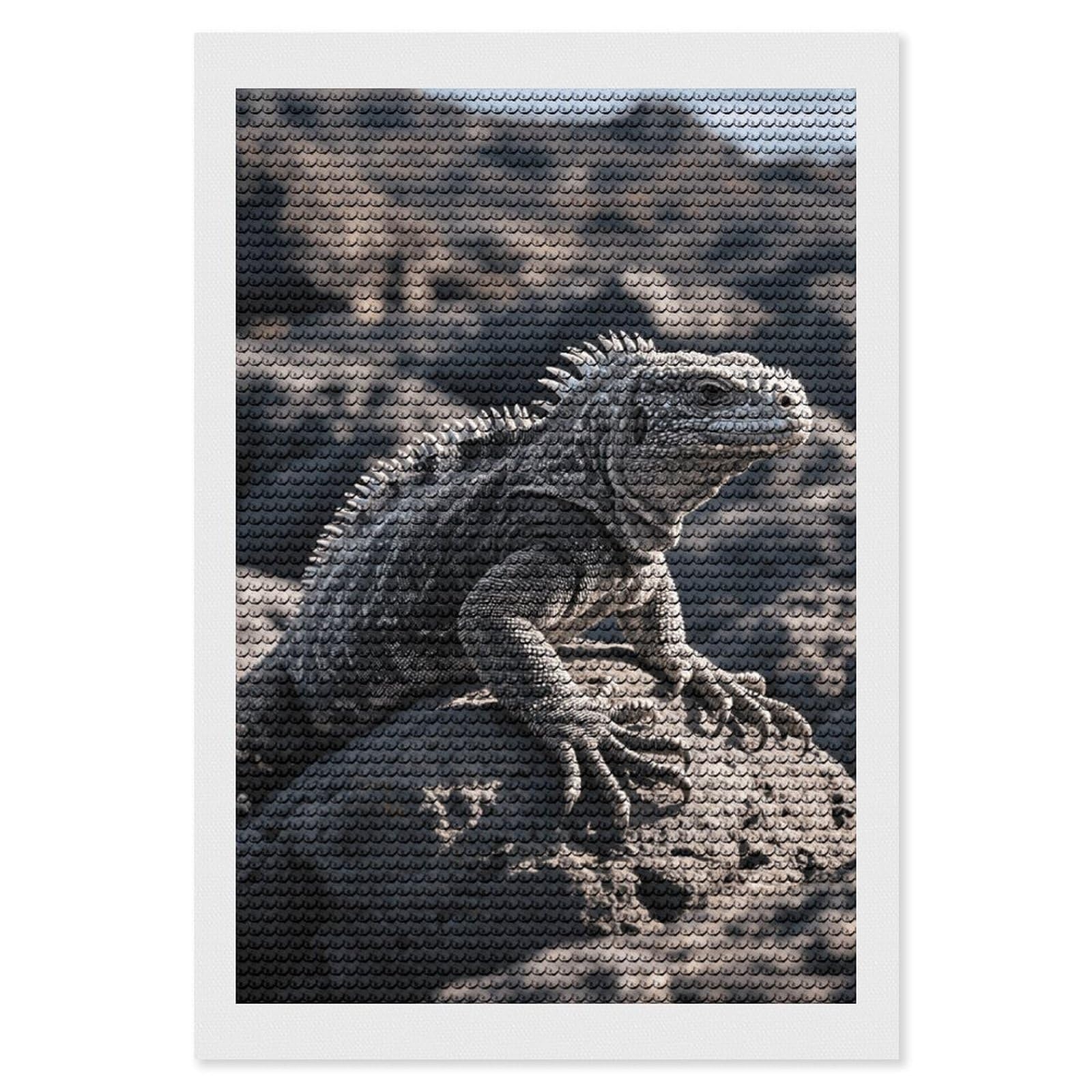 FodPand MarineIguana 5D Diamond Painting Kits for Adults Beginners Full Drill Round Diamond Dots Pictures Gem Art Supplies for Home Wall Room Decoration DIY Craft Set Gift 8x12