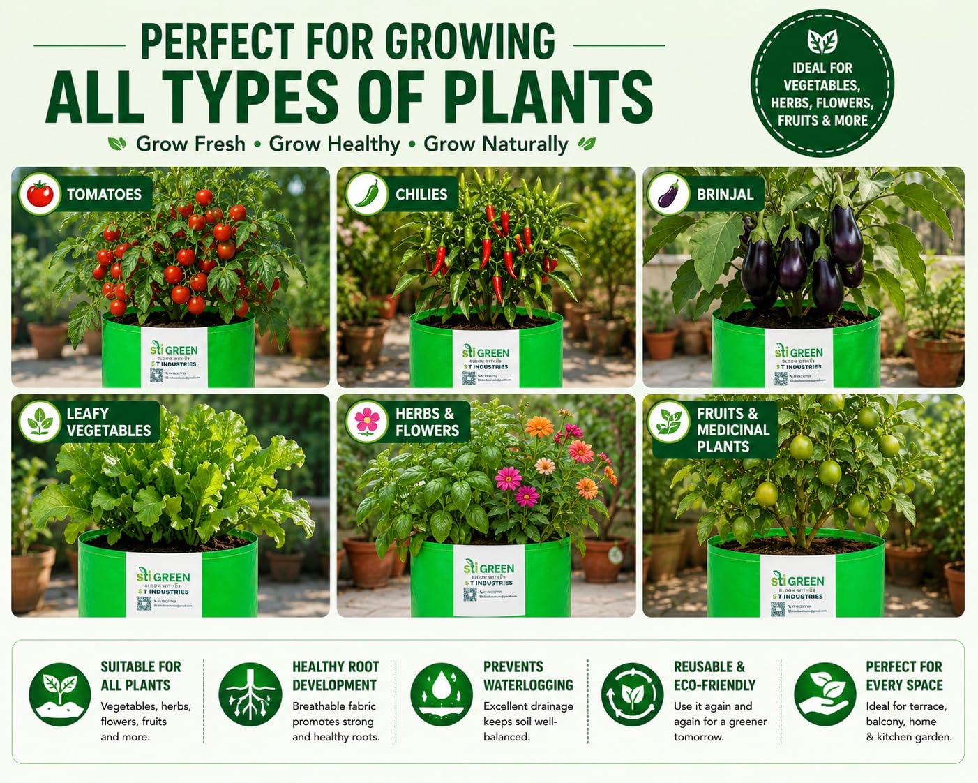 HDPE Grow Bags - Durable Plant Containers -6