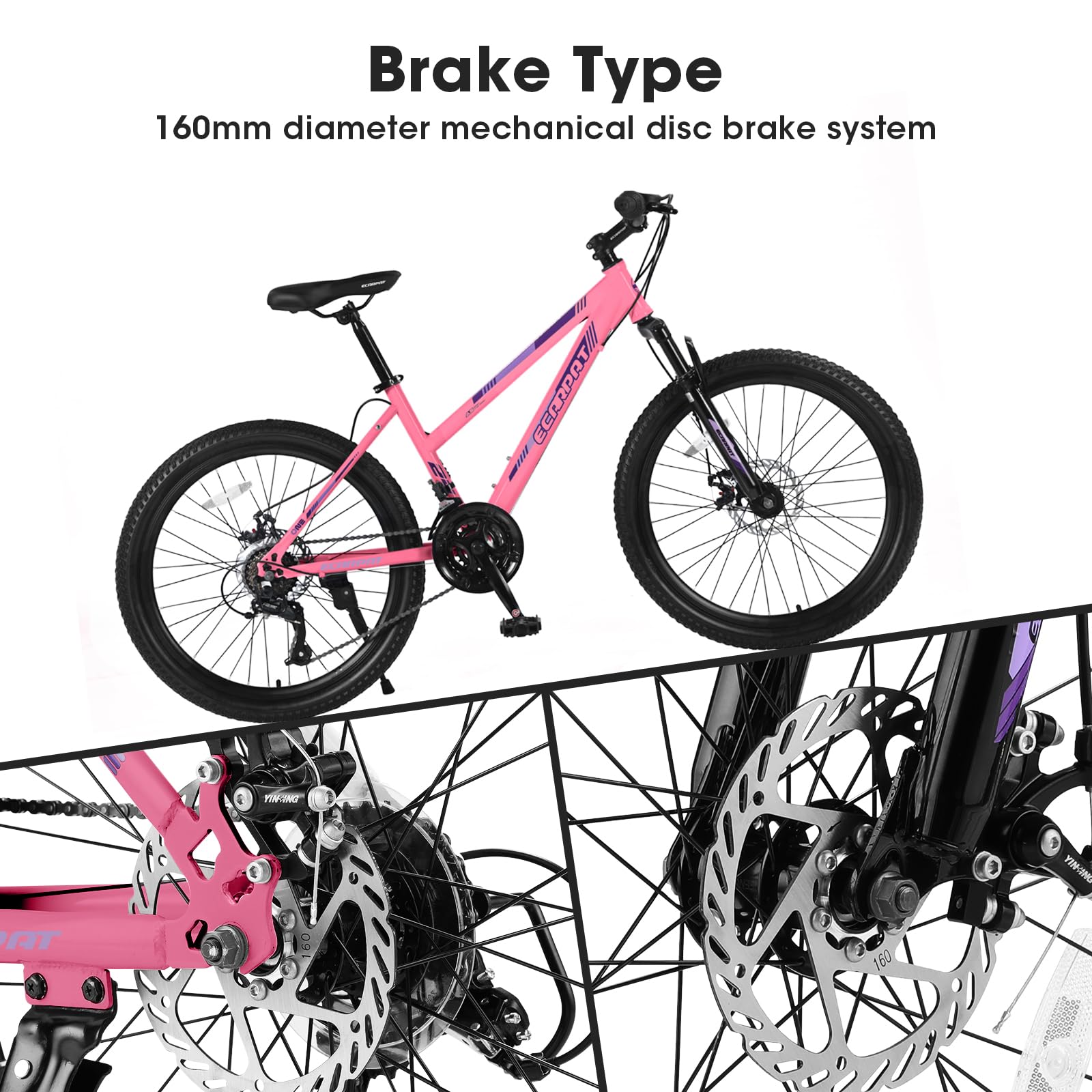 ピンク クロスバイク アルミフレーム SHIMANO 24段