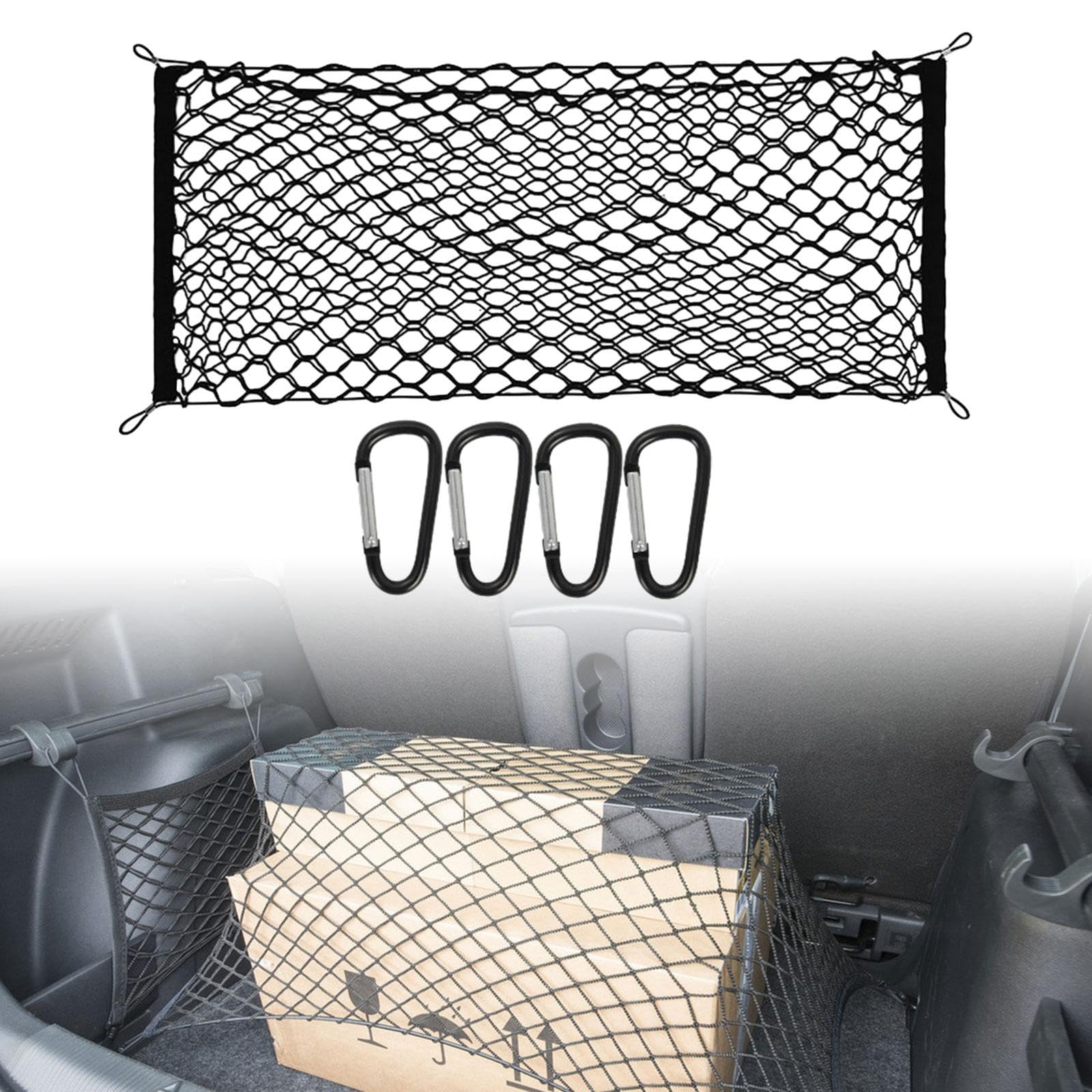 5 Sets Kfz-Gepäcknetz, dehnbar, universell für Fahrzeug, LKW, Bett, Pickup