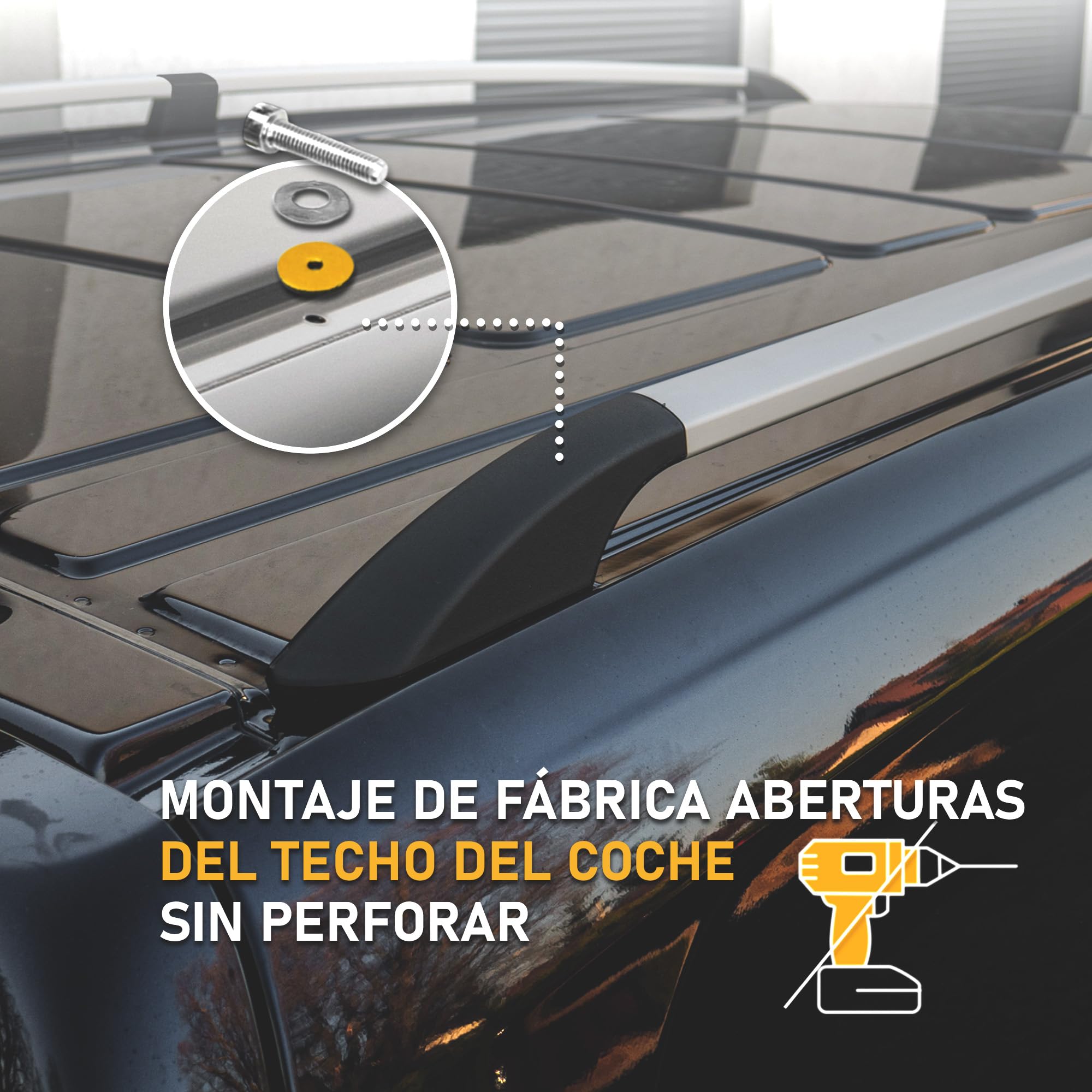 CHROMEMASTER | Compatible con Dacia Dokker 2012-2021 | Barras Portaequipajes, Rieles de Techo; Se Utilizan para el Montaje de Portaequipajes de Techo, Cajas de Techo o Portabicicletas; Aluminio