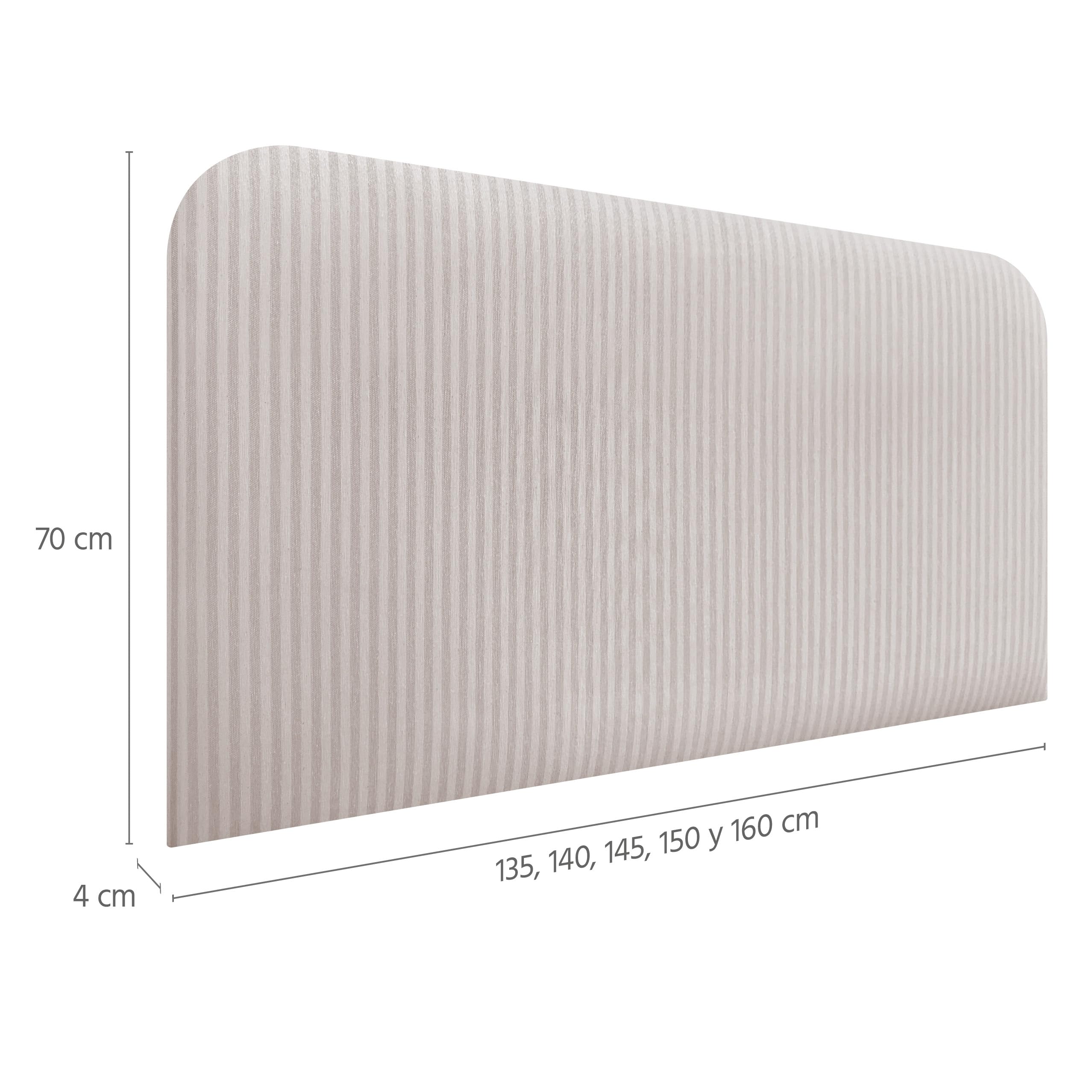 DHOME Cabecero Tapizado Liso Curvo Luxury Edition 70cm Altura para Pared Acústicos Cabeceros Absorbentes Cabezal Cama Dormitorio (Cream, 160cm)