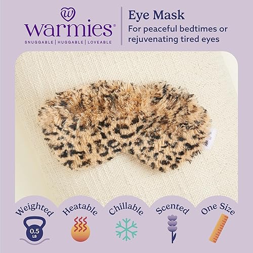 Vista 9 de warmies Máscara de ojos para microondas para calidez y comodidad - Compresa de calefacción y enfriamiento para calmar la relajación - Máscara