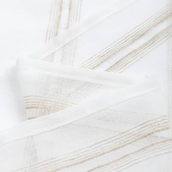 Cortina De Lino De Color Liso, Cortinas De Gasa Transparente Para Ventana, Cortinas Opacas Con Bolsillo Para Barra, Ideal Para Sala De Estar, Dormitorio, Balcón, 1 Panel De Cortina, 10-84 X