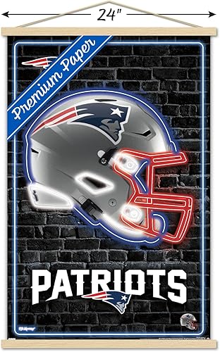 Miniatura 10 de Trends International NFL New England Patriots - Póster de pared con casco neón 23 con marco magnético