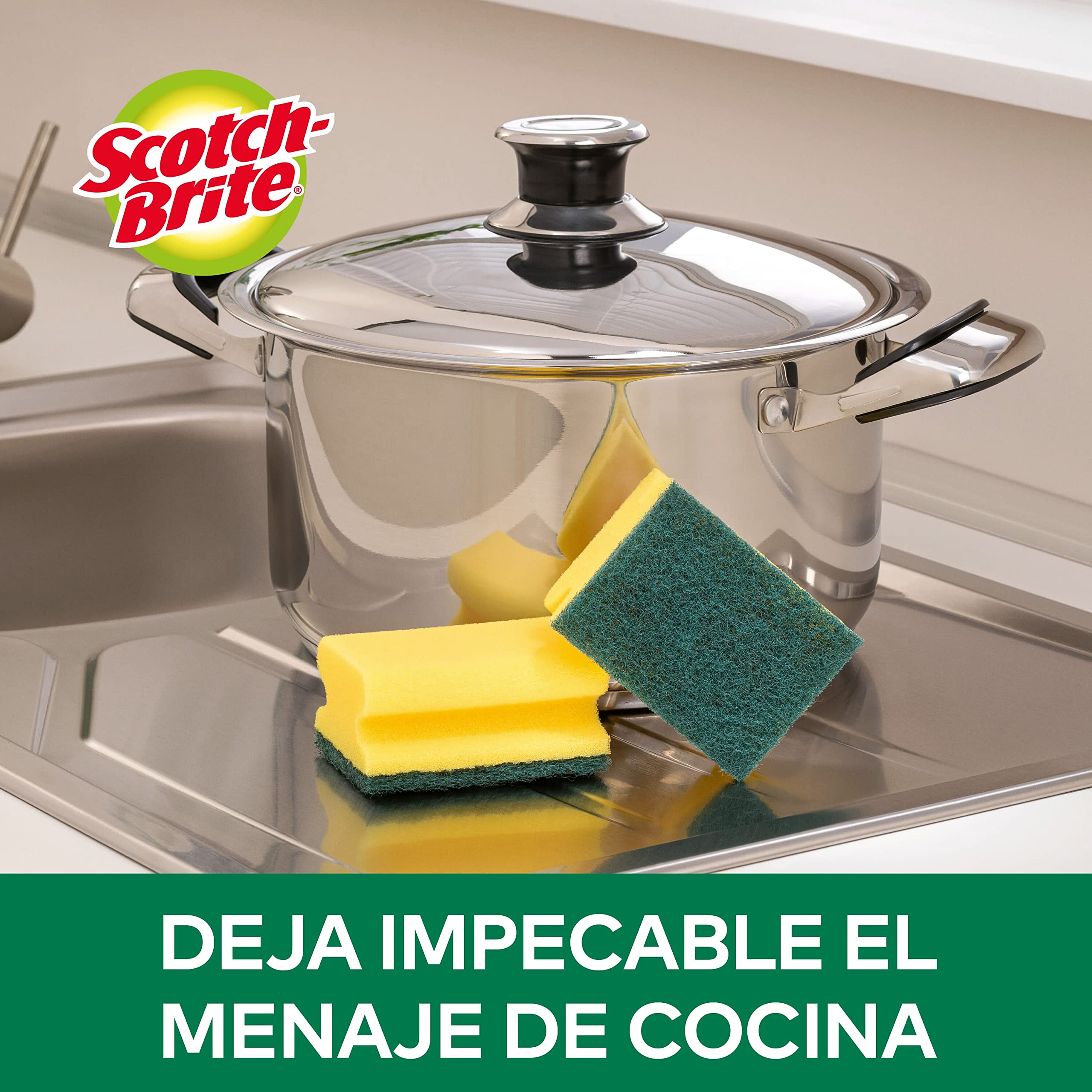 Scotch-Brite Estropajo Clásico de cocina, 16 esponjas por paquete - Eficaz para el fregado de cada día — view 3