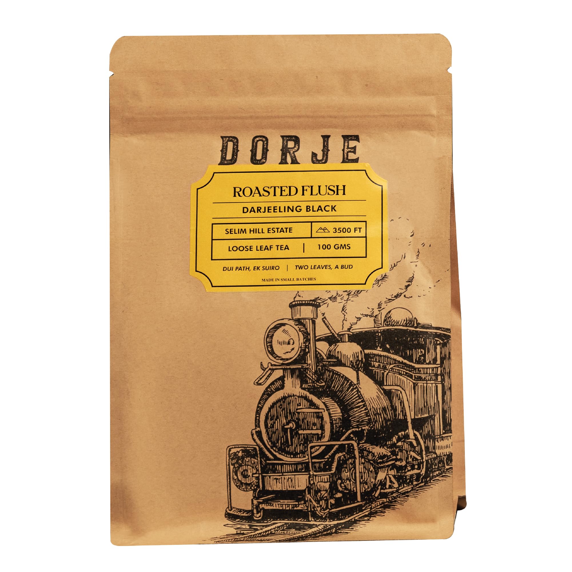DORJE TEAS Roasted Darjeeling Tea, Antioxidants, Heart Health, Boosts Energy, No Artificial Powder or Dust, Loose Leaves (Mansoon Harvest, 100 g (Pack of 1))