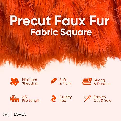 Miniatura 2 de Eovea - Tela de piel sintética lanuda - 30 x 36 pulgadas naranja - Parche cuadrado - Suministro de manualidades de bricolaje, pasatiempo, disfraz,