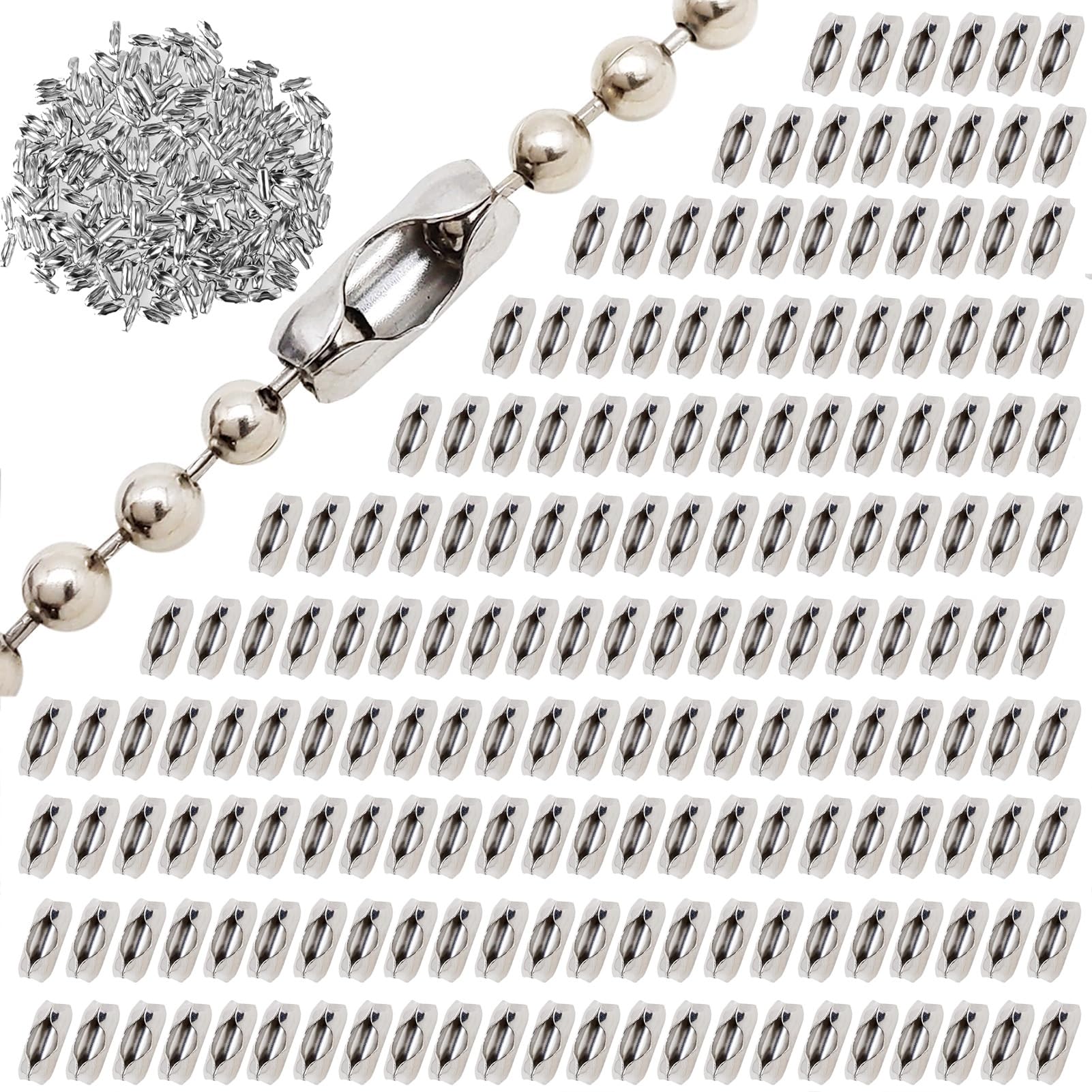 Conectores cadena acero inoxidable para organizar tus llaveros y etiquetas, bolas de 4,5mm