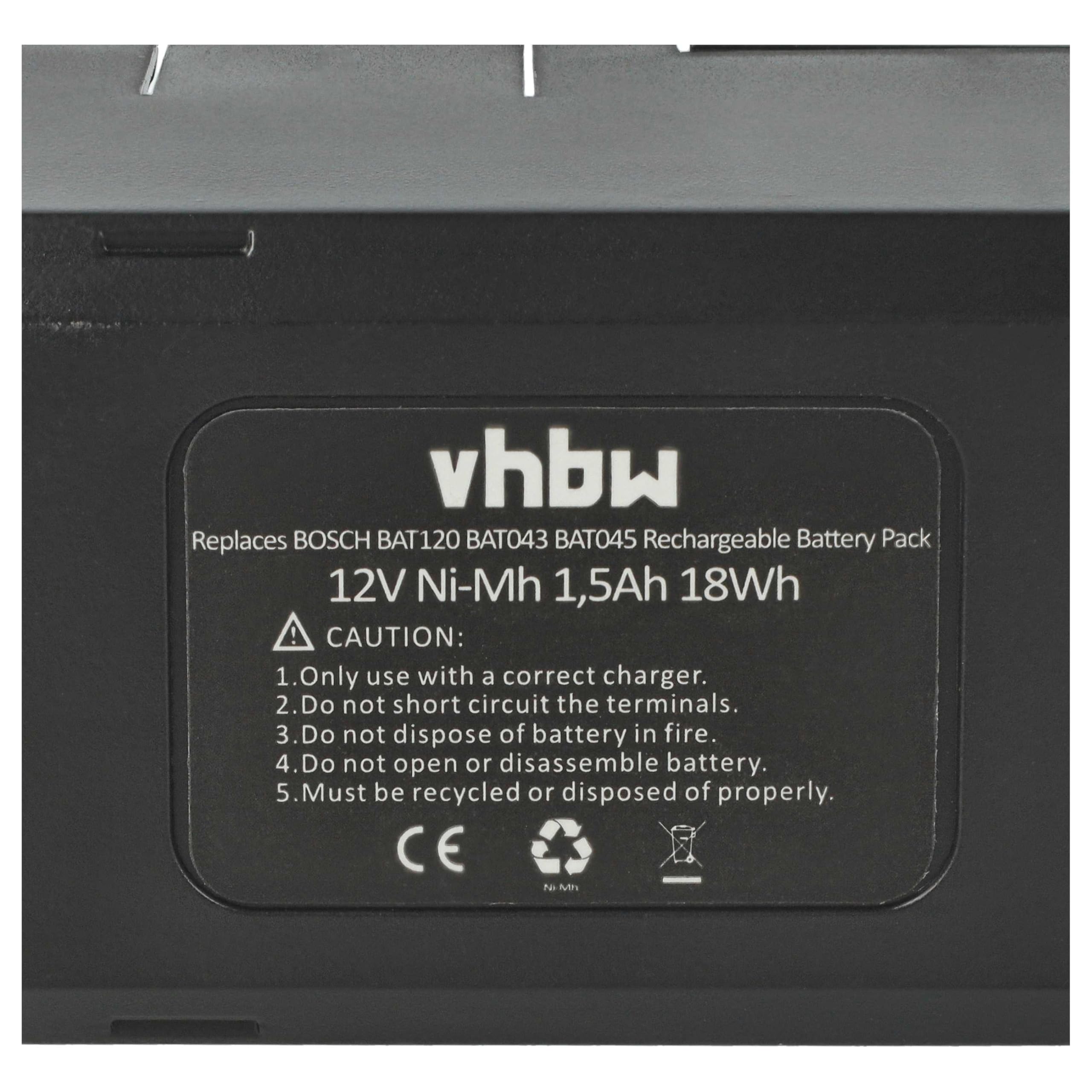 vhbw 2 x akumulator zamienny do Würth 702300712, 702 300 512, 702300 512, 702 300512, 702300512 do narzędzi (1500 mAh, NiMH, 12 V)