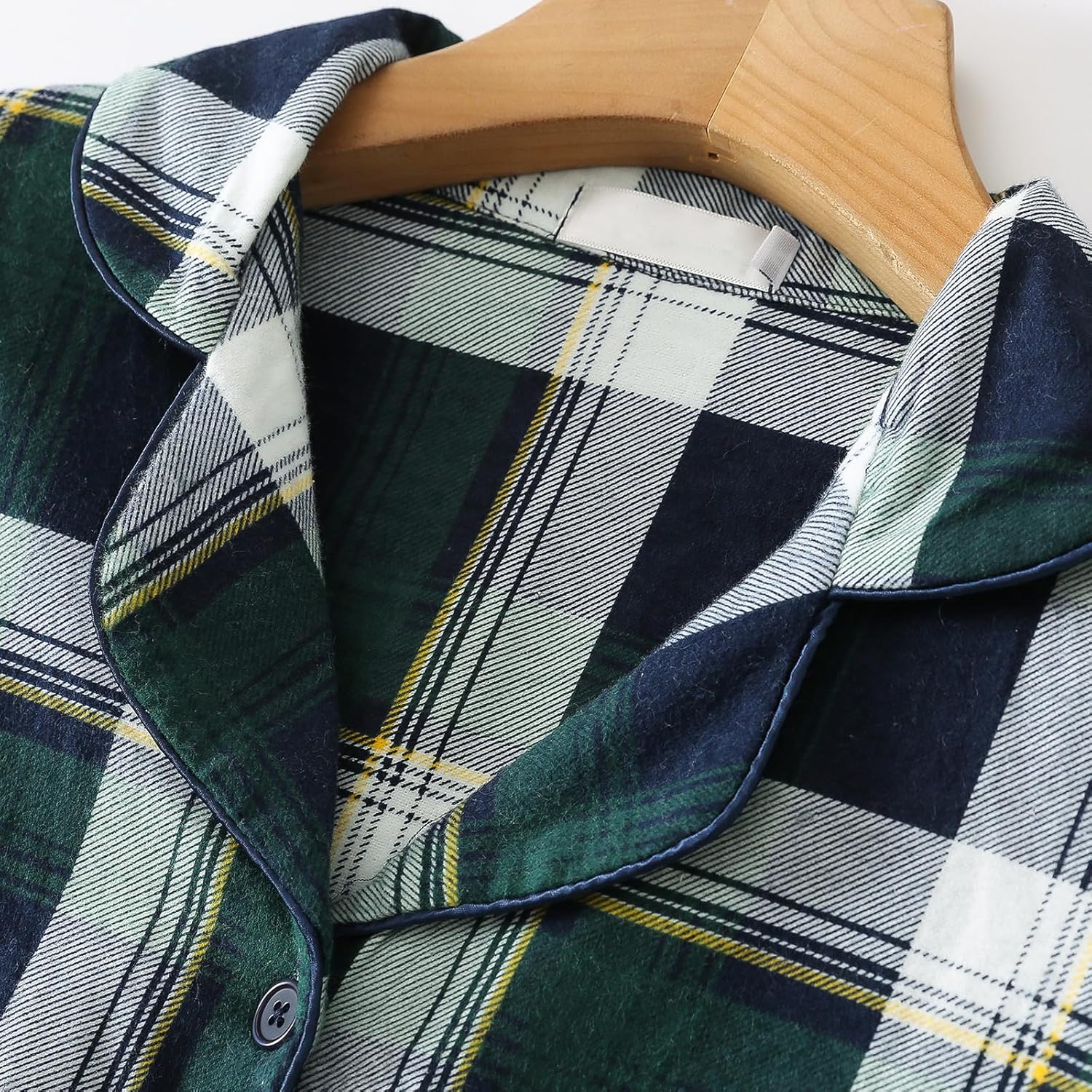 Shymay Women's Flannel Cotton Nightgown Button Down Nightshirt Long Sleeve Sleep Shirt Dress Sleepwear Pajama Top - Image 3