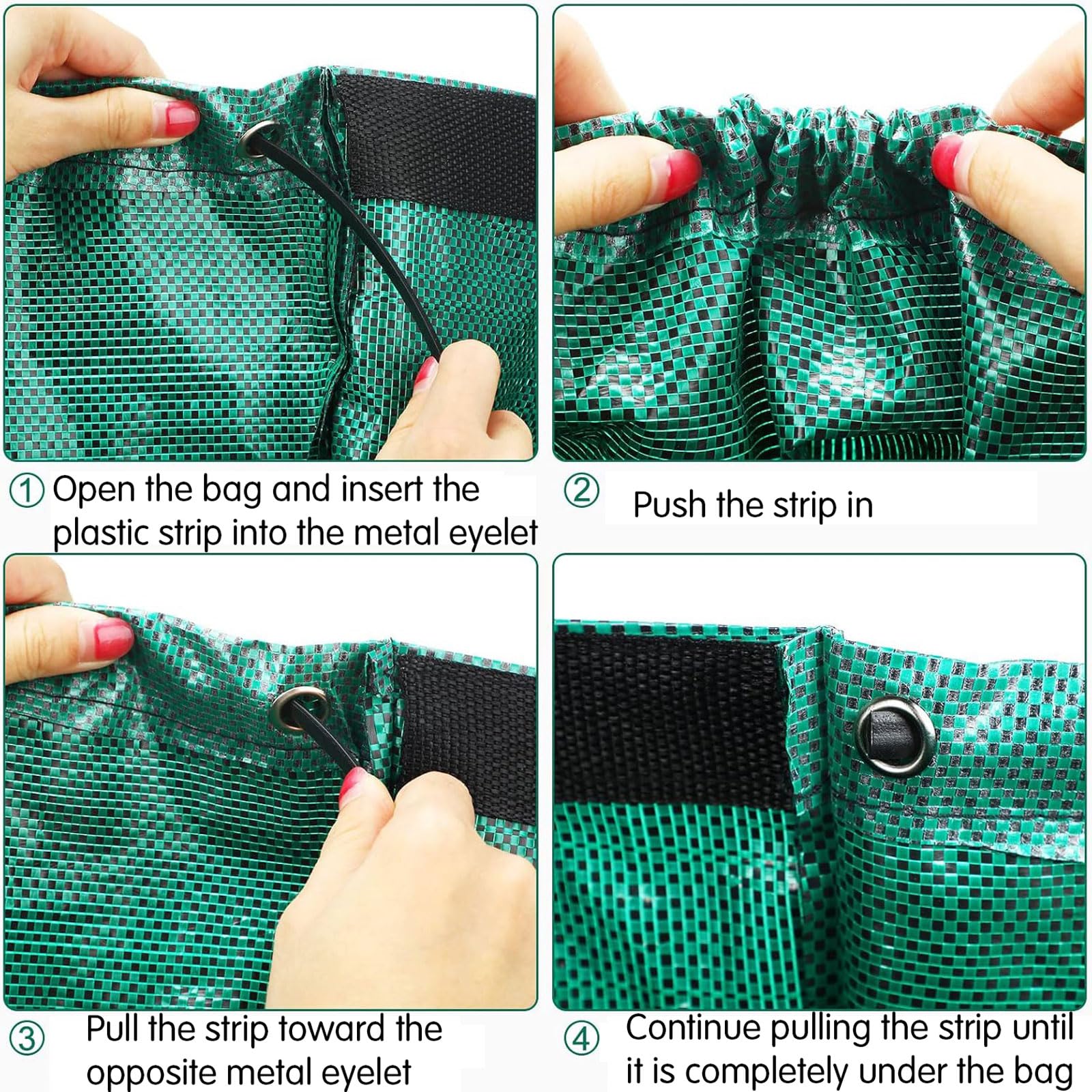 4pcs bolsas de basura de jardín ,Bolsa de recogida de hojas caídas ,53 galones,Reutilizables ,Resistente a Los Rayos UV ,resistentes al agua ,Plegables ,para Recoger Plantas,Residuos y Hojas