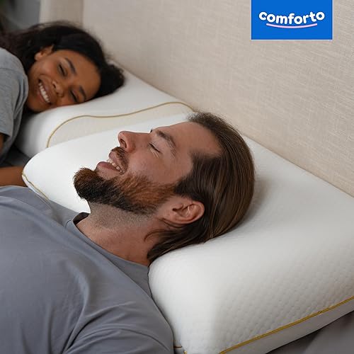 Miniatura 7 de Almohada cervical ortopédica  Almohada cervical de espuma viscoelástica para dormir  Almohada ergonómica de contorno para aliviar el dolor de cuello