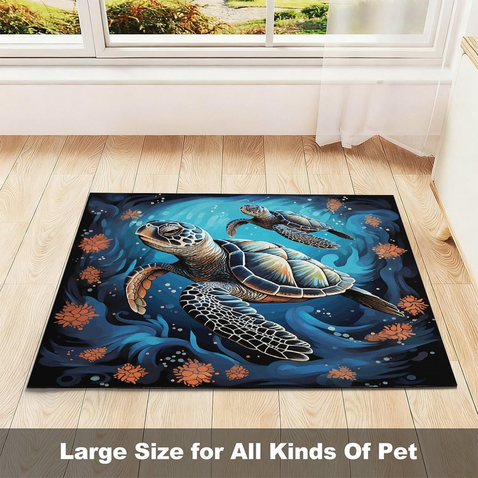 Tapis de nourriture pour chat de style bohème – Tapis d'alimentation antidérapant pour chien facile à nettoyer pour la nourriture et l'eau, tapis de gamelle pour chien et chat, 61 x 81,3 cm