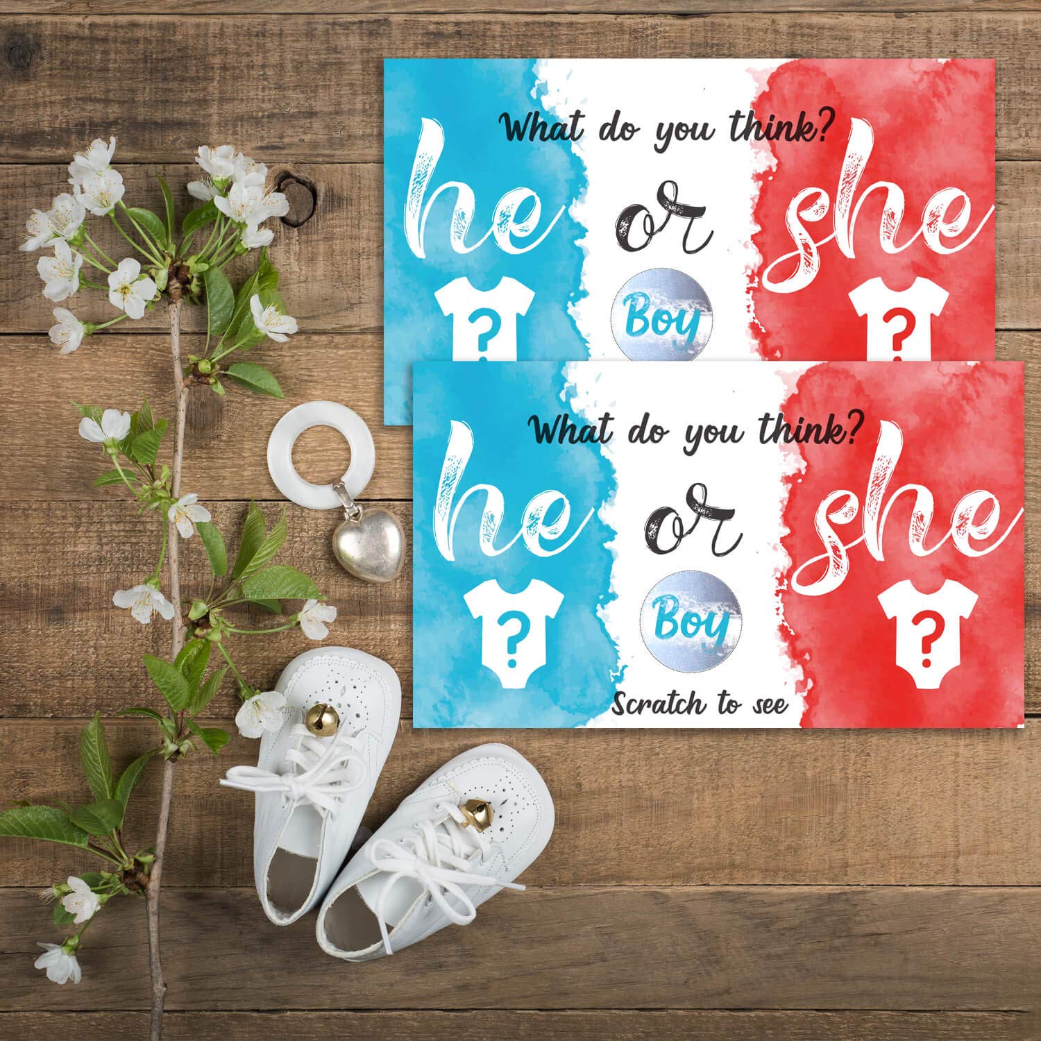 Buy 30 Pack Gender Reveal Scratch Off Cards, Gender Announcement Cards