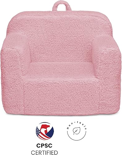 Miniatura 47 de Delta Children Sherpa Cozee Chair - Silla de espuma para niños a partir de 18 meses, color azul polvo Azul polvoriento,Crema,Rosa