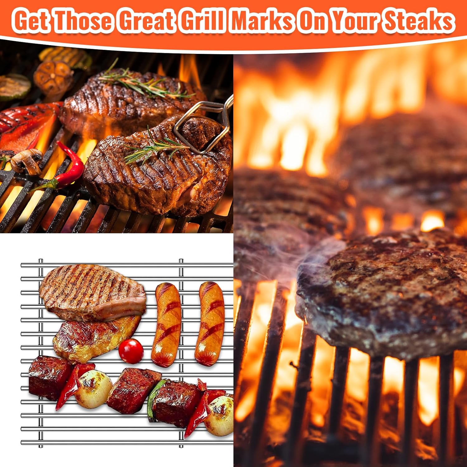 2Pack 17.5 Inch 7637 Cooking Grates with 3Pack 7635 Flavorizer Bars Heat Plates Grill Parts for Weber Spirit E-210, Spirit 200, Spirit II E210, GS4 Spirit II E-210 Series Gas Grills,Stainless Steel