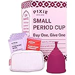 Pixie Cup - Soft, Safe, Reusable Menstrual Cup - Ranked 1 for The Best Tampon Alternative - 100% Medical-Grade Silicone Period Cup for Feminine Care - Buy One We Give One (Plum, Small)