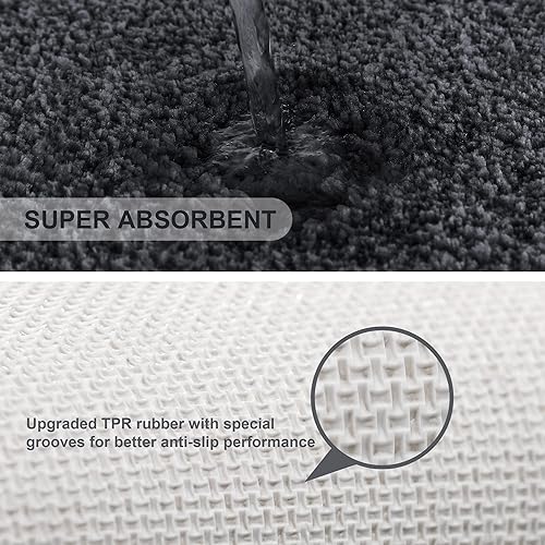 Miniatura 5 de VANZAVANZU - Tapete de baño suave, absorbente, antideslizante, microfibra gruesa y acogedor