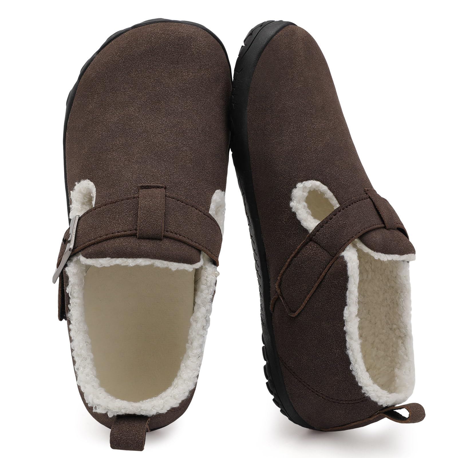 BARERUN Slippers for Women Men Barefoot Wide Mens Womens Winter House Shoes Adjustable Bedroom Indoor Outdoor Slippers Warm Slip on Arch Support Slides for Men Women