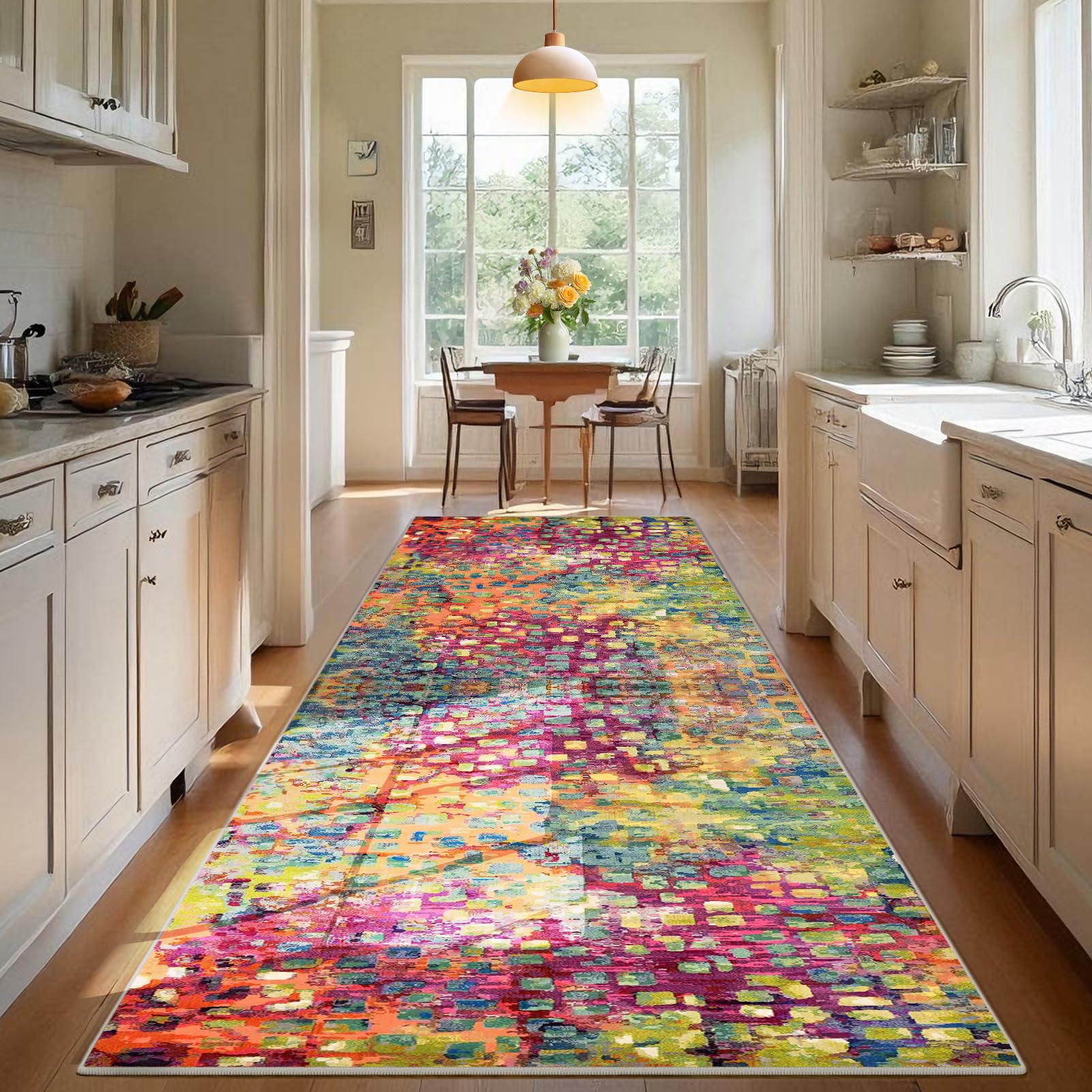 Carpet Runners for Hallways Non Slip Long Runner Rug Mat Machine Washable Kitch Carpets Hallway Hall Runner Narrow Rugs for Entryway, Area, Protector, Custom Kitchen Runner Rugs 60 x 150 cm