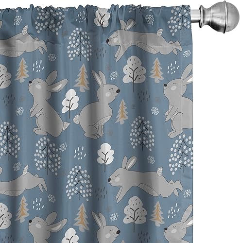 Miniatura 38 de Ambesonne Cortinas retro para ventana, diseño hipster alegre, cámaras de fotos analógicas antiguas, equipo de película estilo garabato, decoración